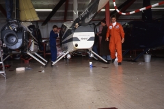 England Denham G-BXUK R44 in workshop