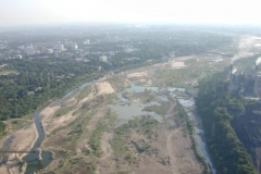 India Ahmedabad dry riverbed aerial view